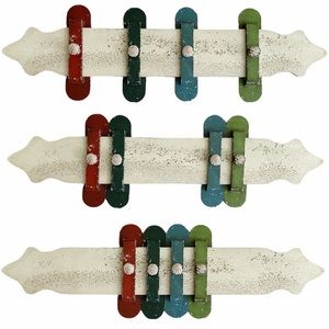 Bazaar Concepts Moroccan Inspired COLORFUL BELT & LATCHES WOOD WALL Hooks